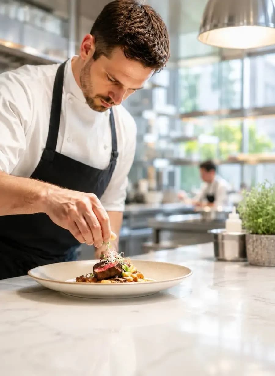 Fine-dining restaurant interior in Dubai — hospitality marketing for hotels, restaurants and F&B
