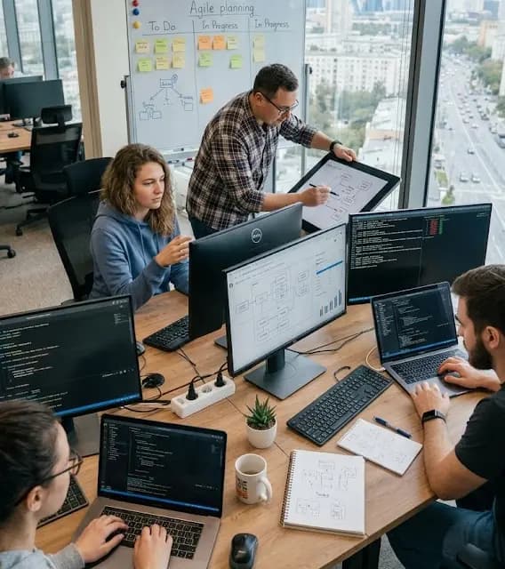 Developers working on software dashboards — IT, SaaS and software marketing in Dubai